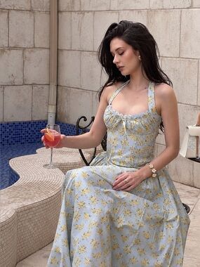 teia sky draped corset midi dress House OF CB Womens Sky Teia Sweetheart-neck Satin-crepe Midi Dress 12/14